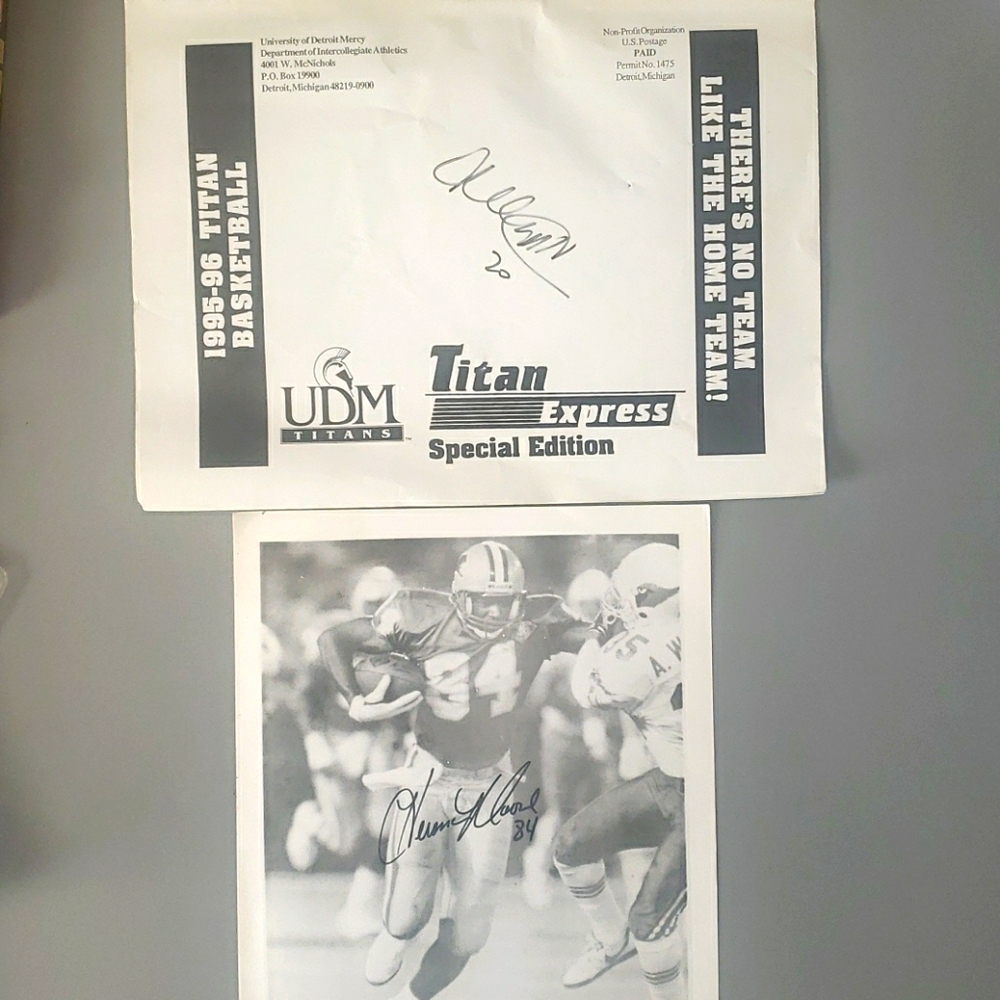 2 AUTOGRAPHS HERMAN MOORE ALLAN HOUSTON